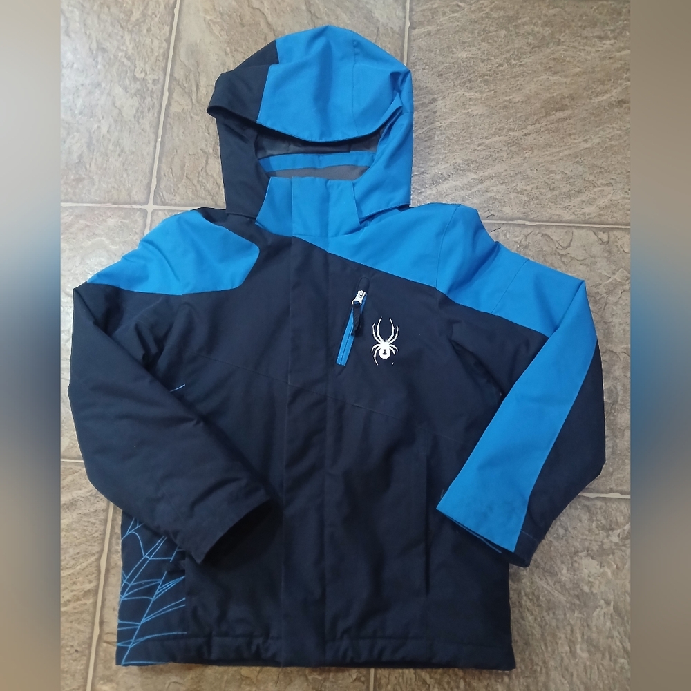 Spyder Boys' Blue and Black Thinsulate  Jacket Sz 10 Ski Winter Vacation